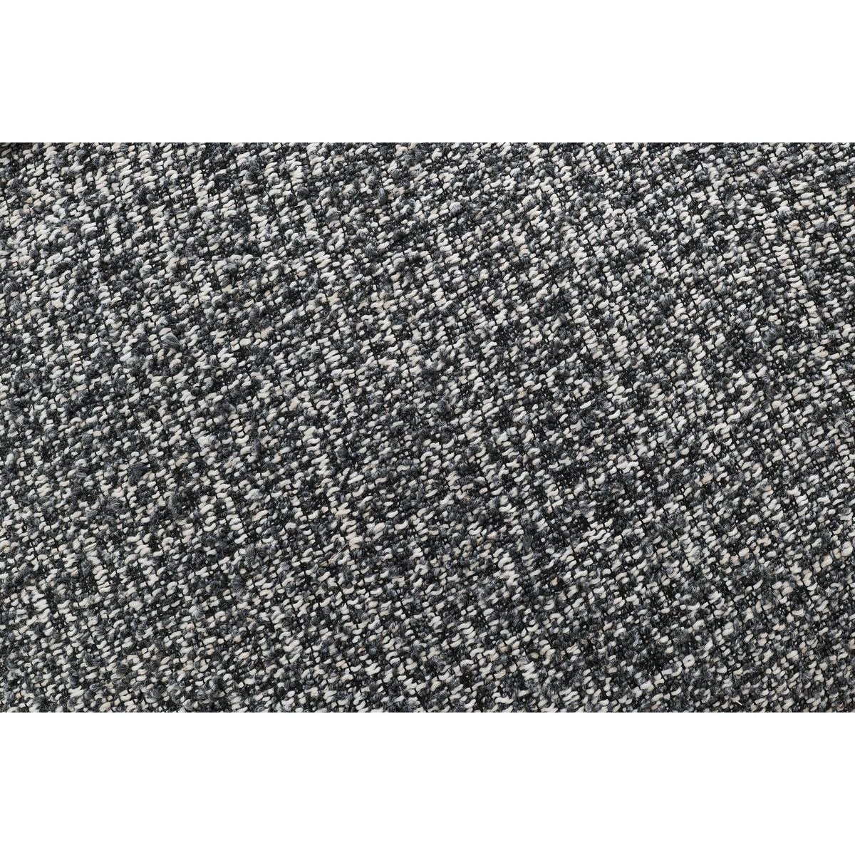 Canapé panoramique convertible 6 places en tissu chiné avec pouf, ARSENE gris foncé, BOBOCHIC