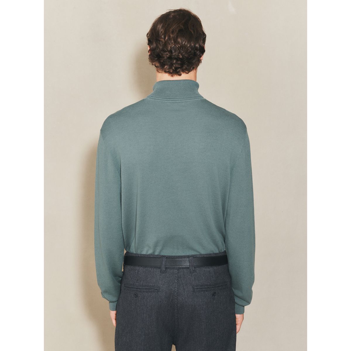 Pull col roulé en maille à manches longues bleu sarcelle, NEXT