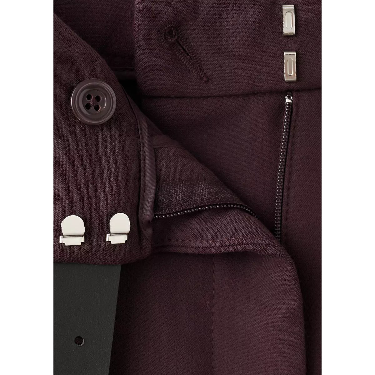Pantalon droit avec ceinture lie de vin, MANGO