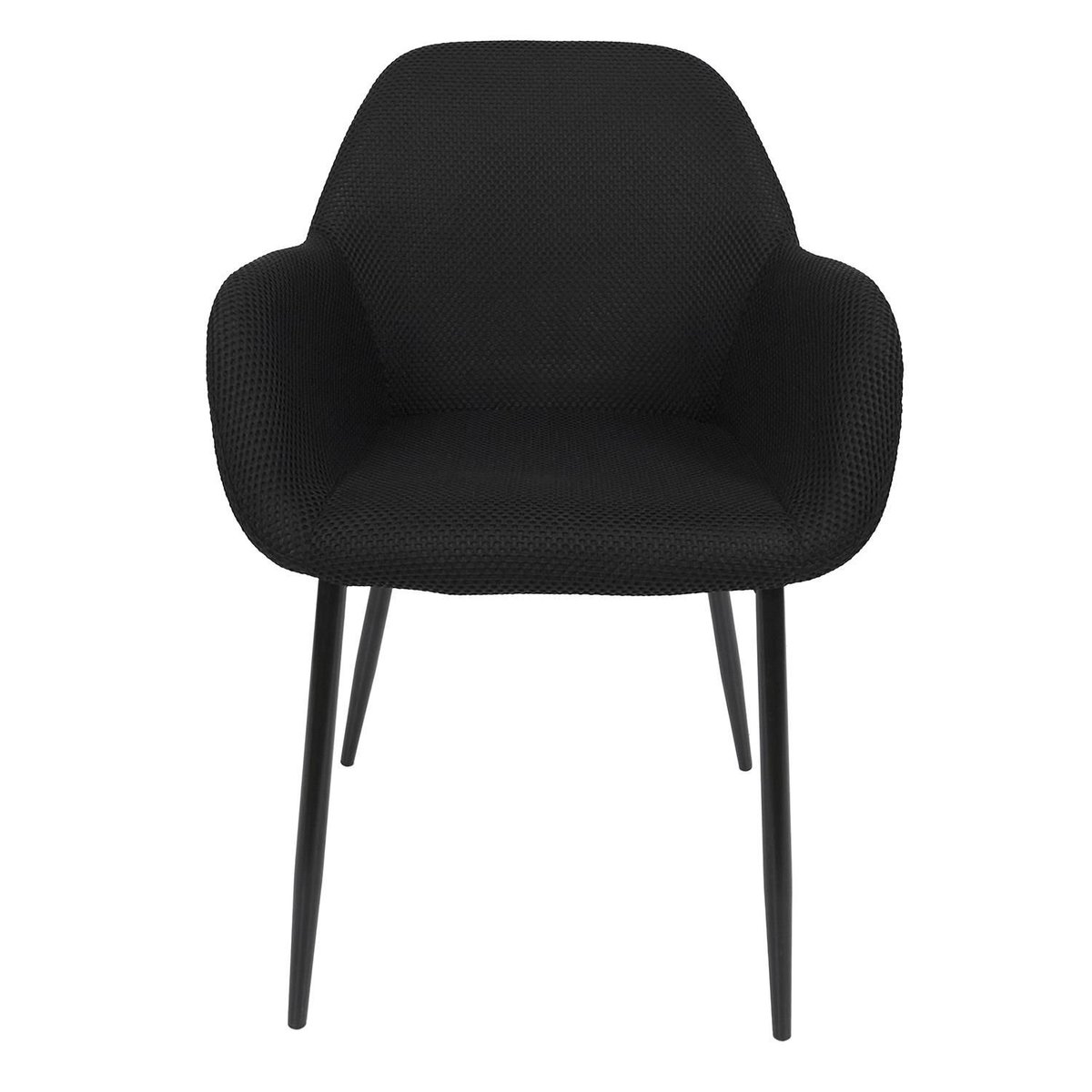 Lot de 2 fauteuils avec tissu texturé ATOME noir, TOILINUX