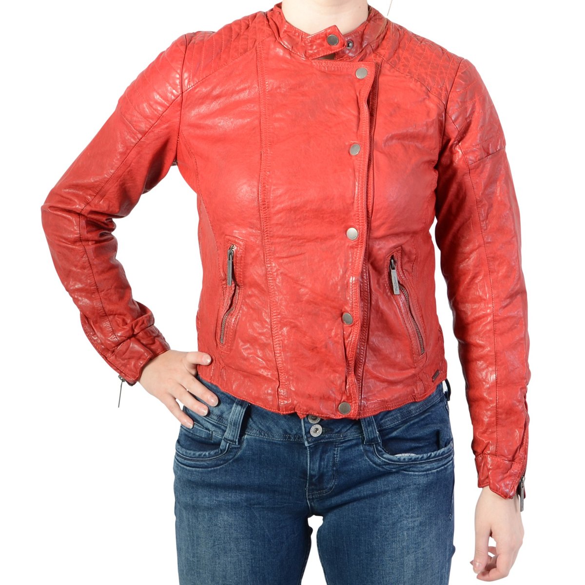 Blouson Style Motard, Poches, Rocky rouge, PEPE JEANS