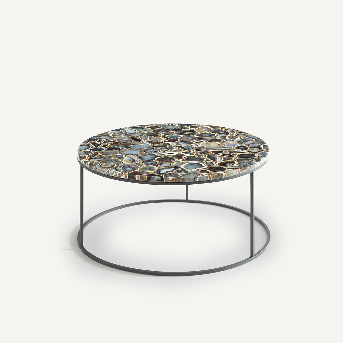 Table basse agate et métal acier Anaximène agate bleue, AM.PM