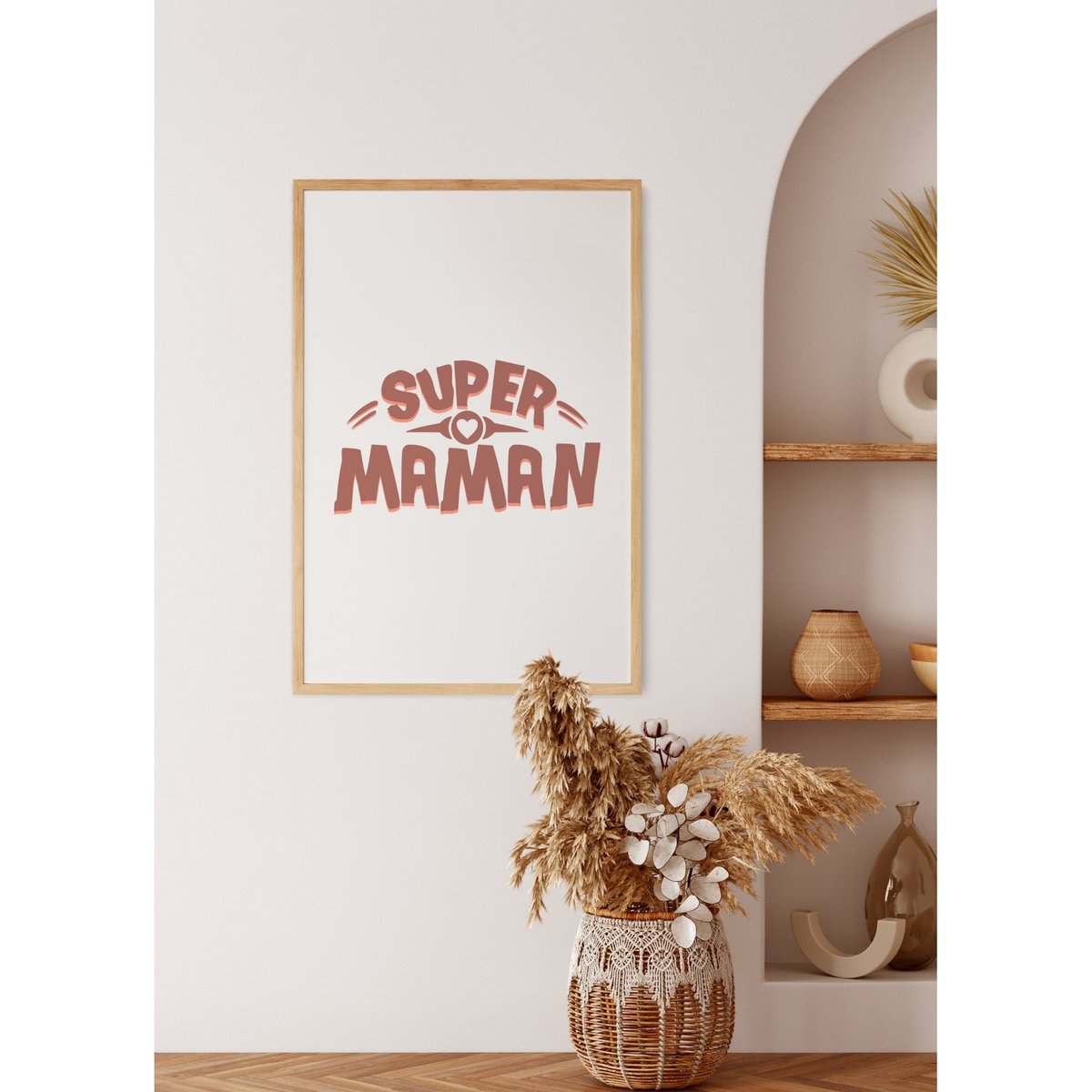 Affiche 'Super maman...' blanc, L'AFFICHERIE