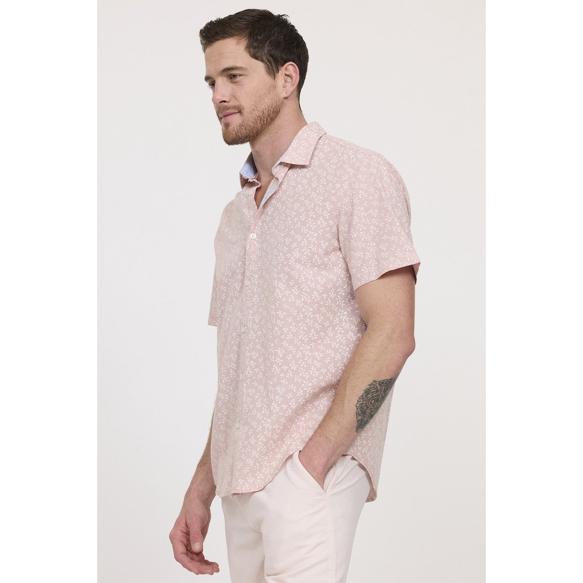 Chemise manches courtes coton comfort DOLAVI rose, LEE COOPER