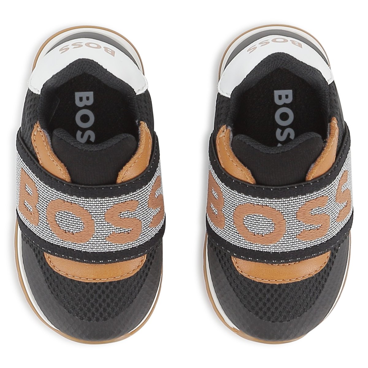 Sneakers con elastico logato black, BOSS KIDSWEAR