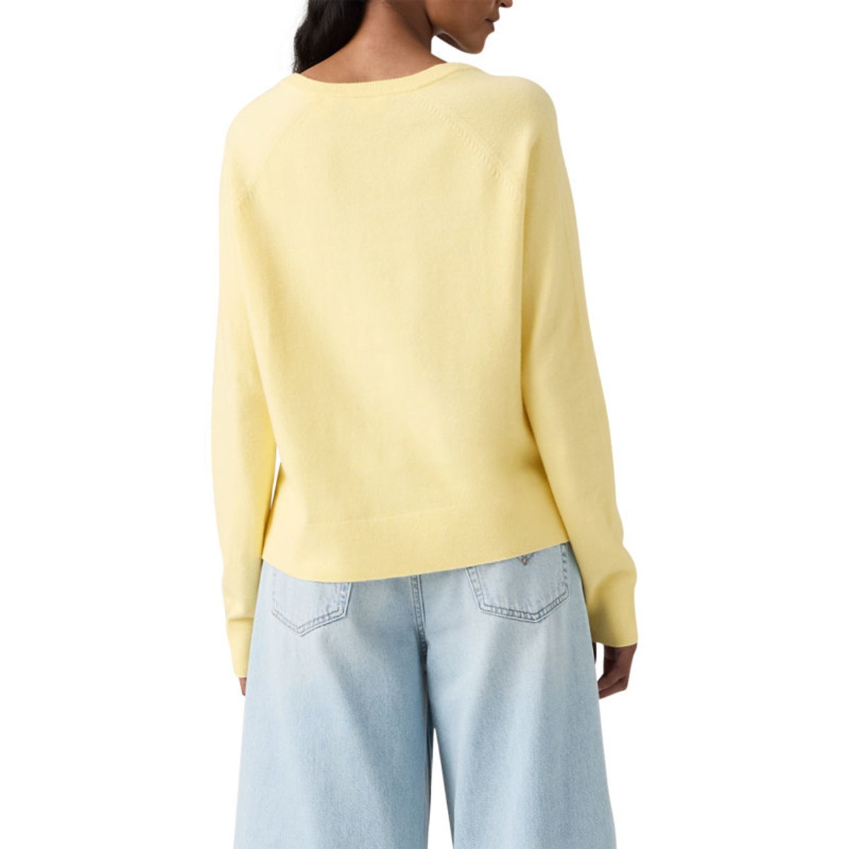 Pull jaune à coupe ajustée pourvu d'un col v et de manches longues jaune, LEVI'S