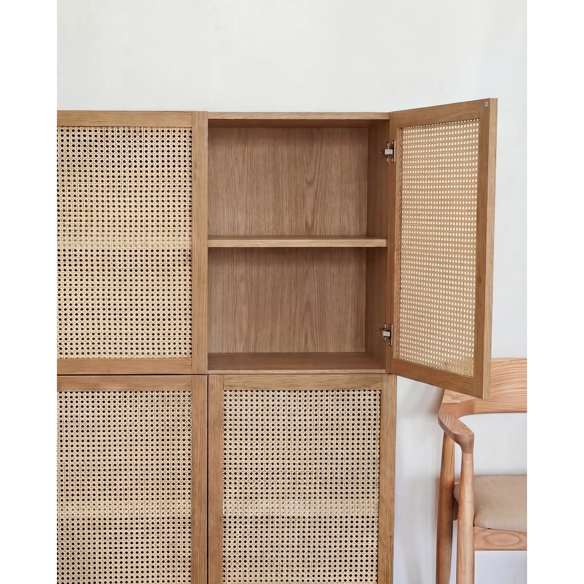 Buffet en contreplaqué de chêne et fibres naturelles - Alen couleur unique, HANNUN