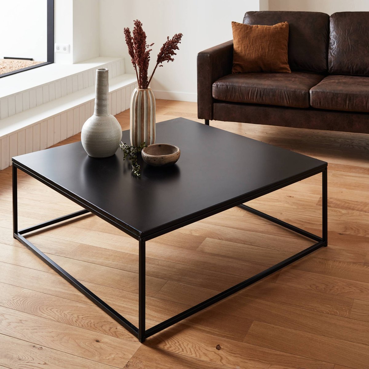 Table basse industrielle carrée métal INDUSTRIELLE noir, SWEEEK