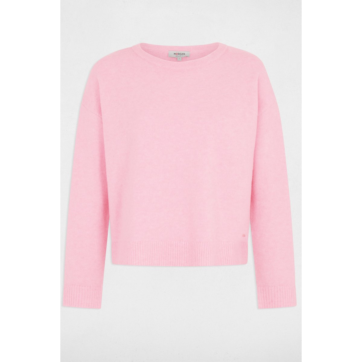 Pull col rond rose pastel, MORGAN