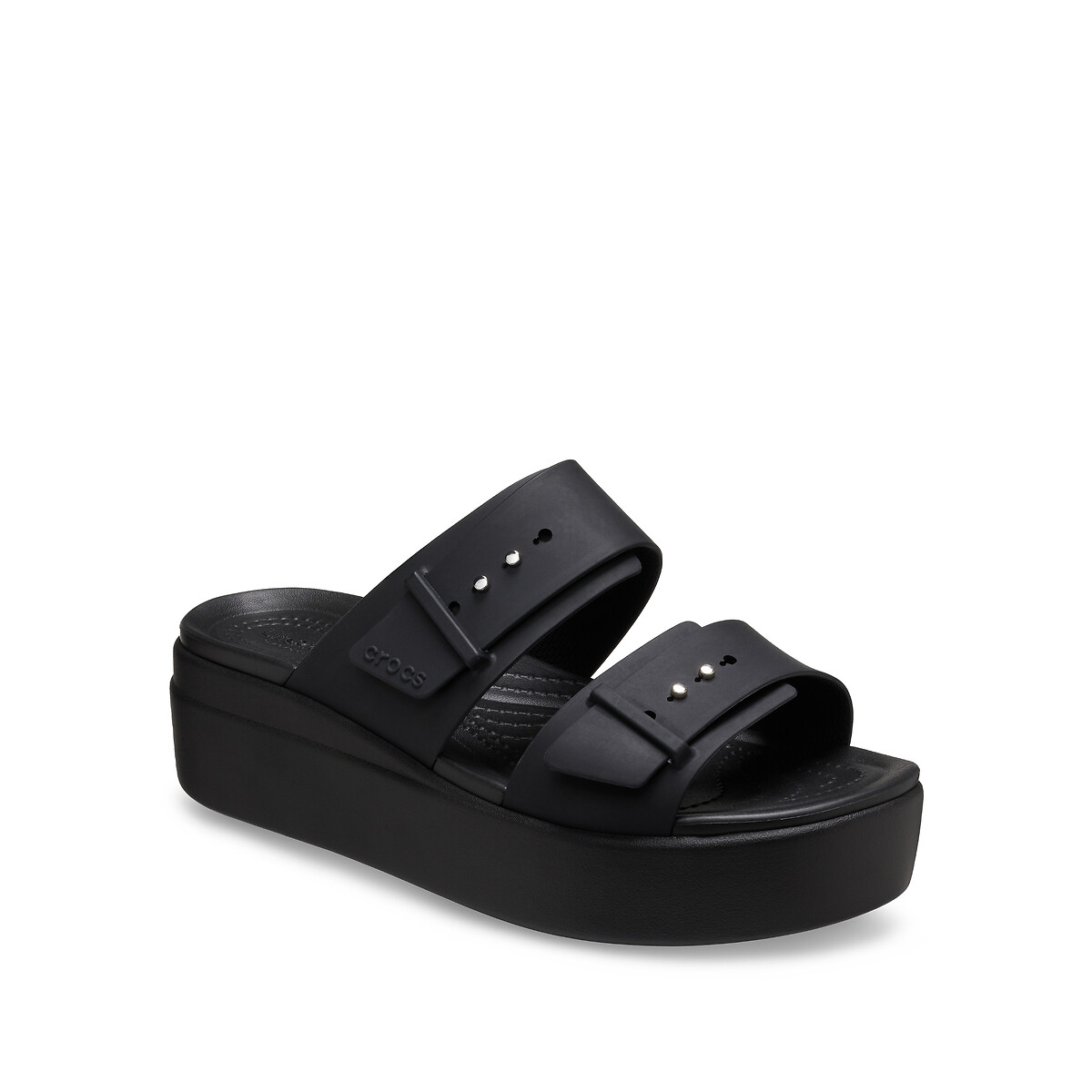 Brooklyn Buckle Wedge Mules black, CROCS