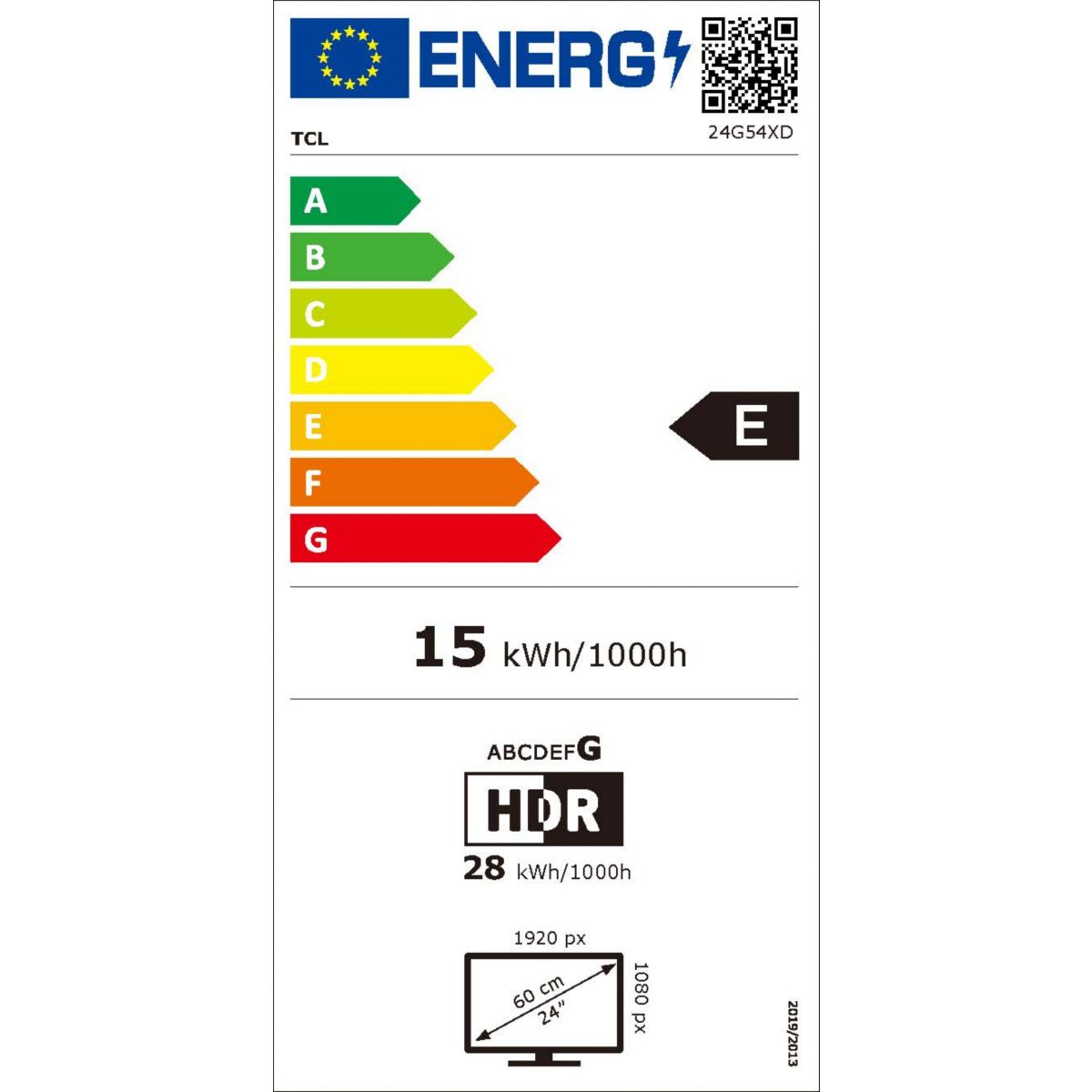Ecran PC Gamer 24G54 24" Full HD 100Hz VA MiniLED HDR 400 HDMI 2.1 couleur unique, TCL