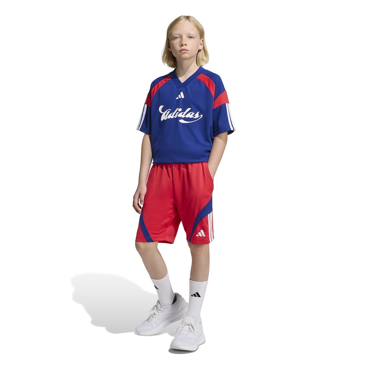 T-shirt manches courtes, en polyester bleu, ADIDAS SPORTSWEAR