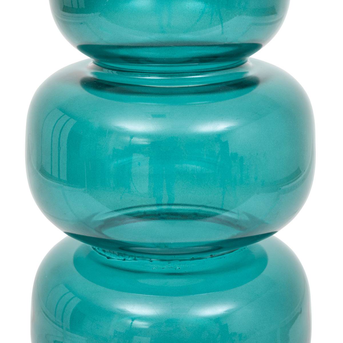 Vase en verre coloré style rétro BE VINTAGE bleu canard, ATMOSPHERA