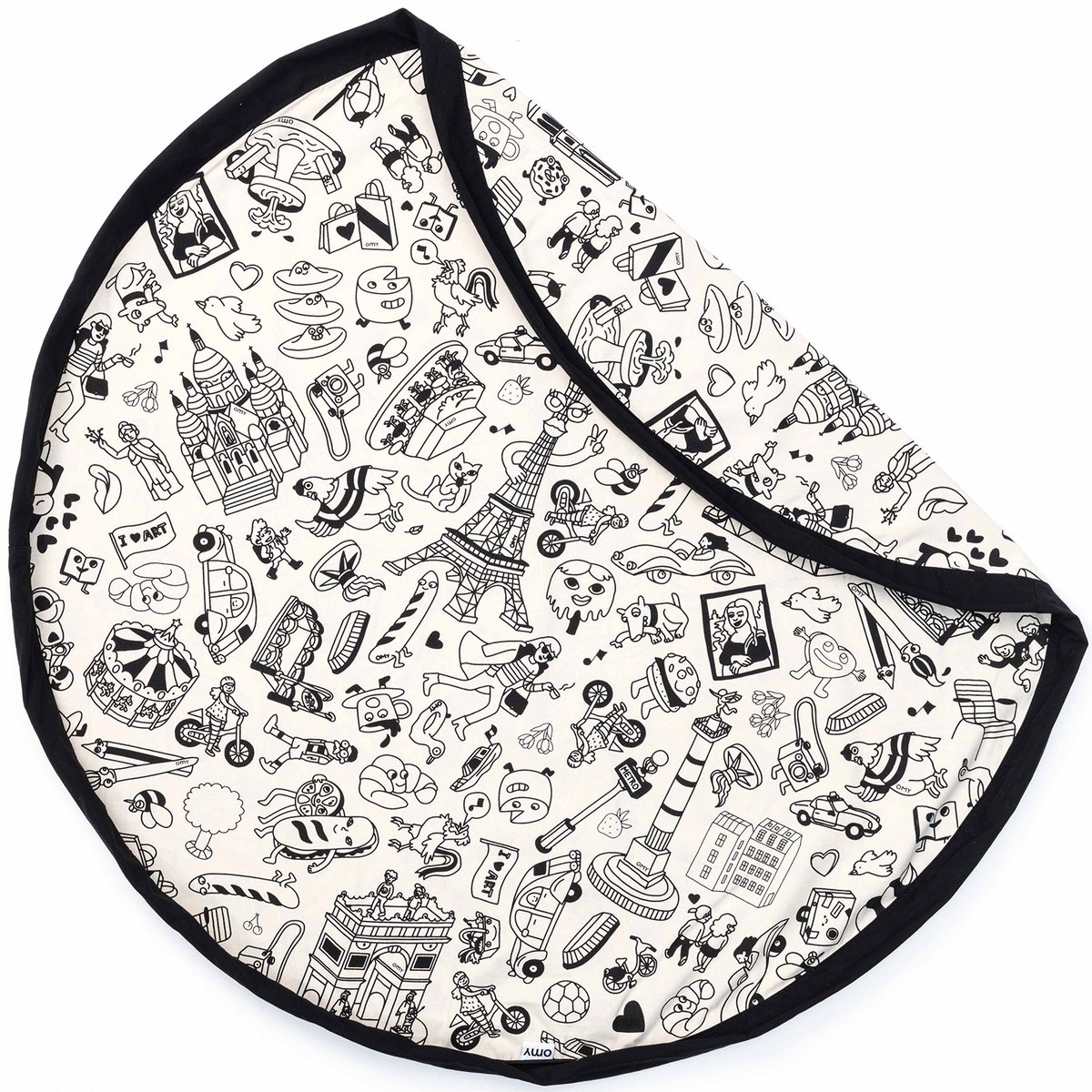 Sac à jouets 2 en 1 réversible Noomad Original noir, écru, PLAY&GO