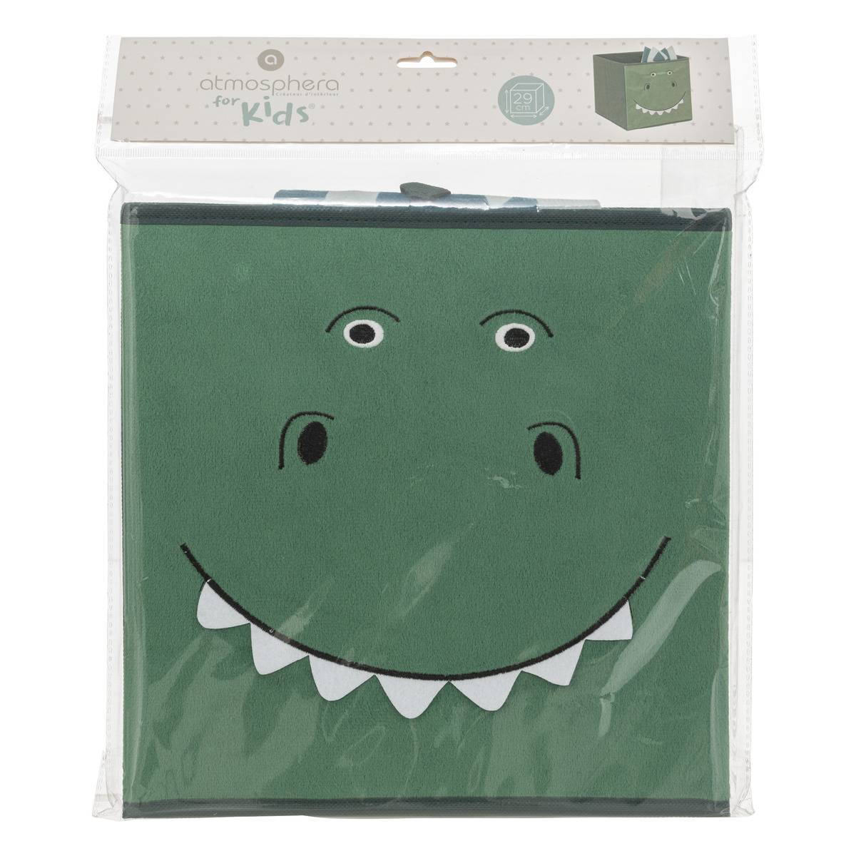 Panier de rangement enfant imprimé vert foncé, ATMOSPHERA