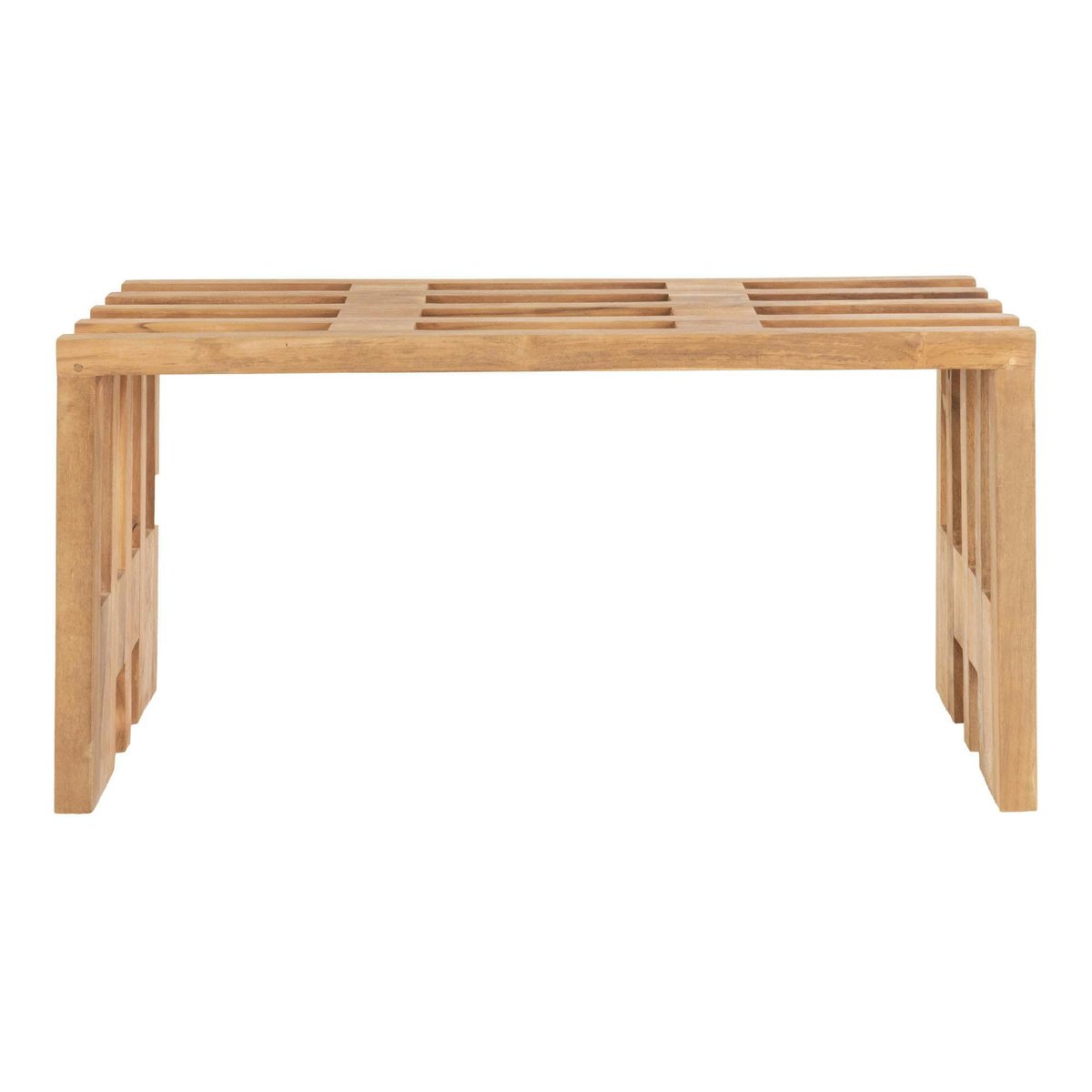 Banc de jardin en bois de teck sans dossier 90 cm MENDOZA bois naturel, PIER IMPORT