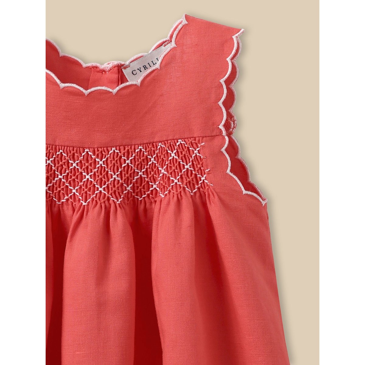 Robe en lin et coton tangerine, CYRILLUS