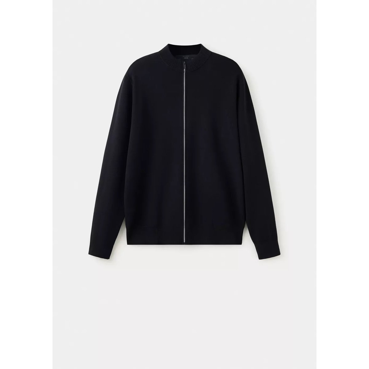 Cardigan confort en maille extensible noir, MANGO MAN