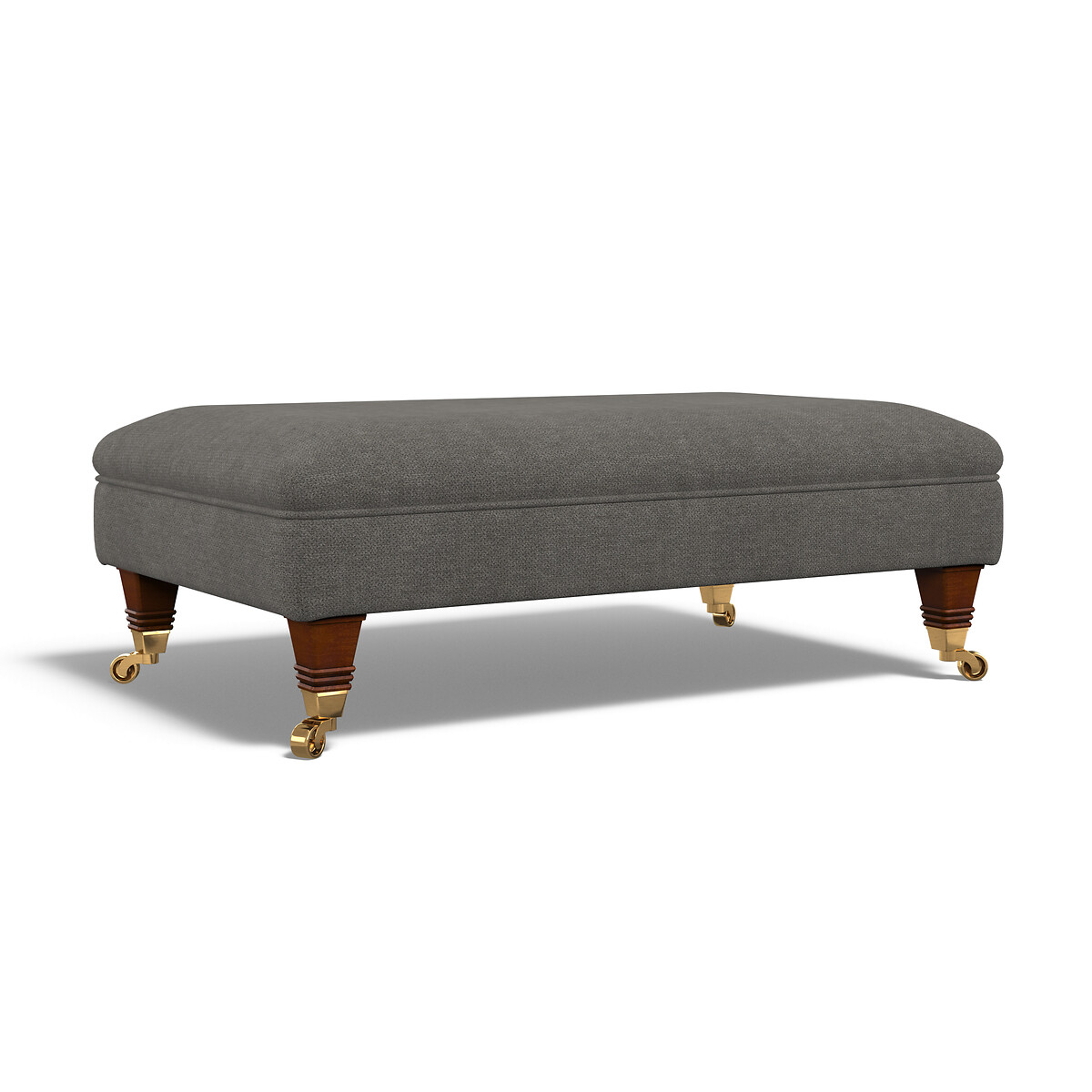 Emeline Soft Brushed Footstool with Castor Legs pewter, ÉDITÉ