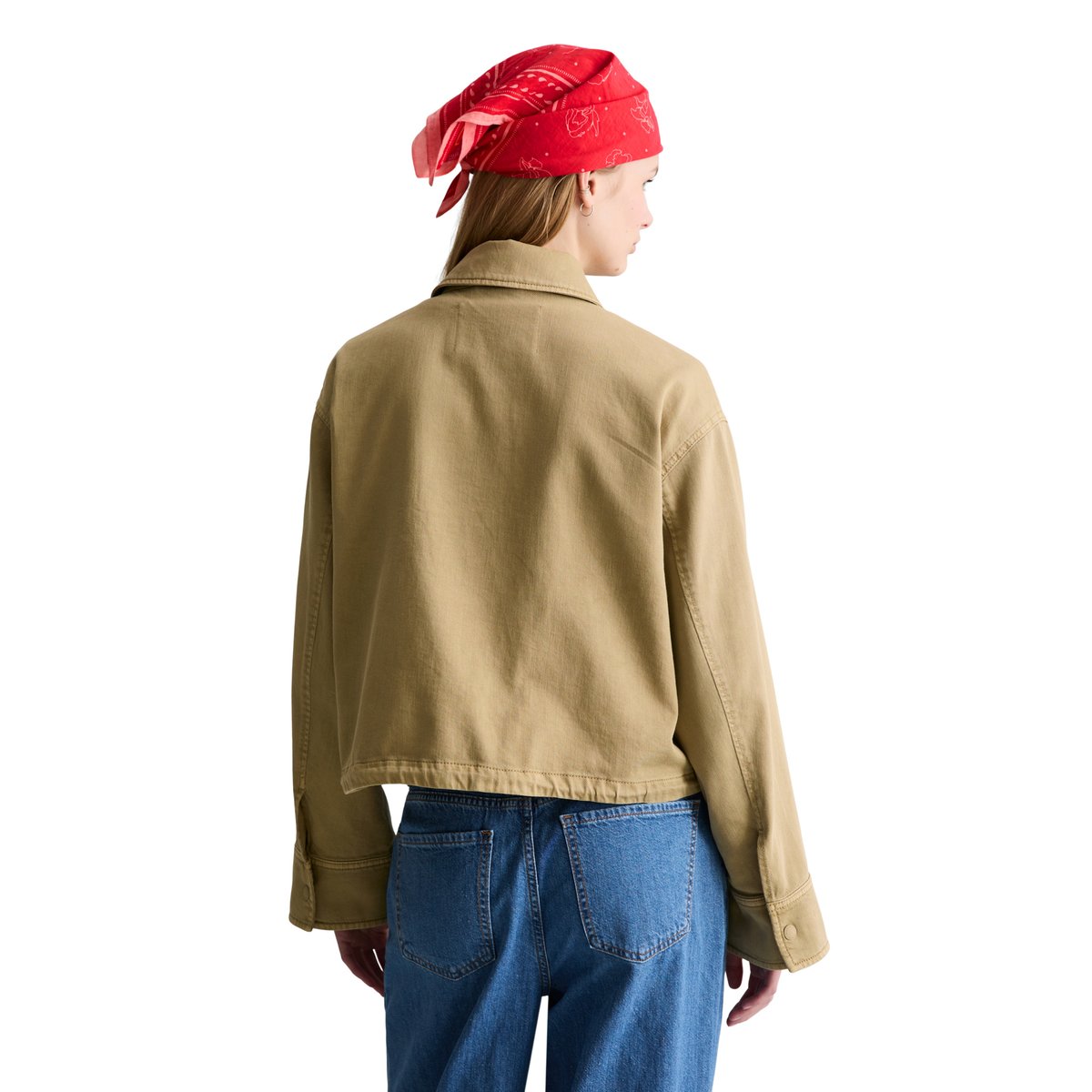 Veste en sergé regular en coton organique-lyocell stretch beige, MARC O’POLO DENIM