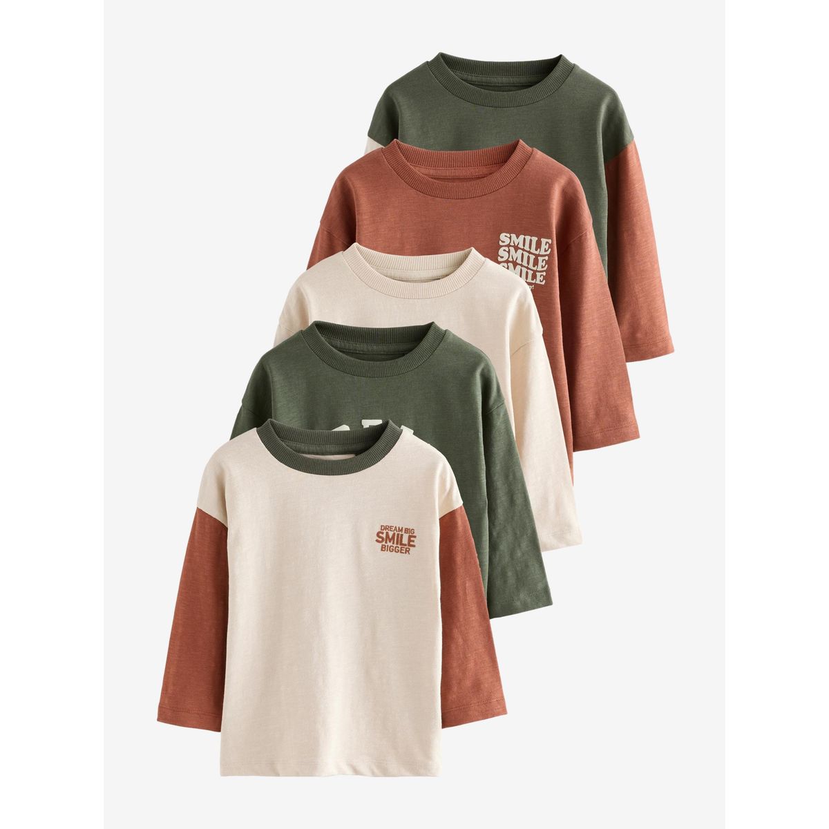 T-shirt à manches longues, lot de 5 multi minéraux, NEXT