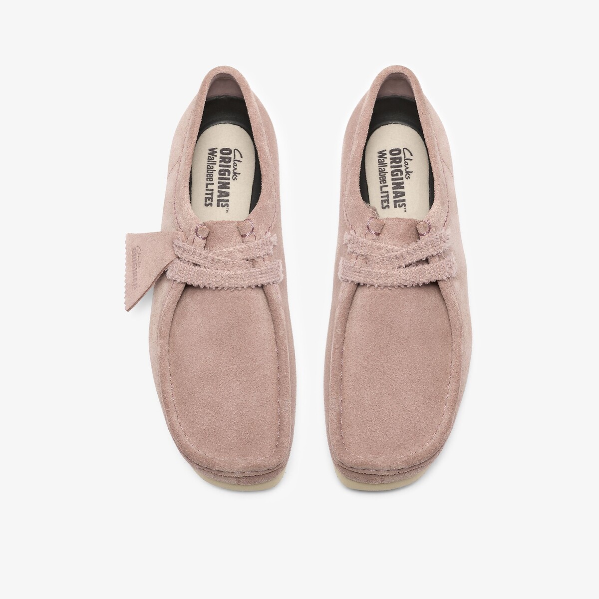 Wallabee Lite suede shoes pink, CLARKS