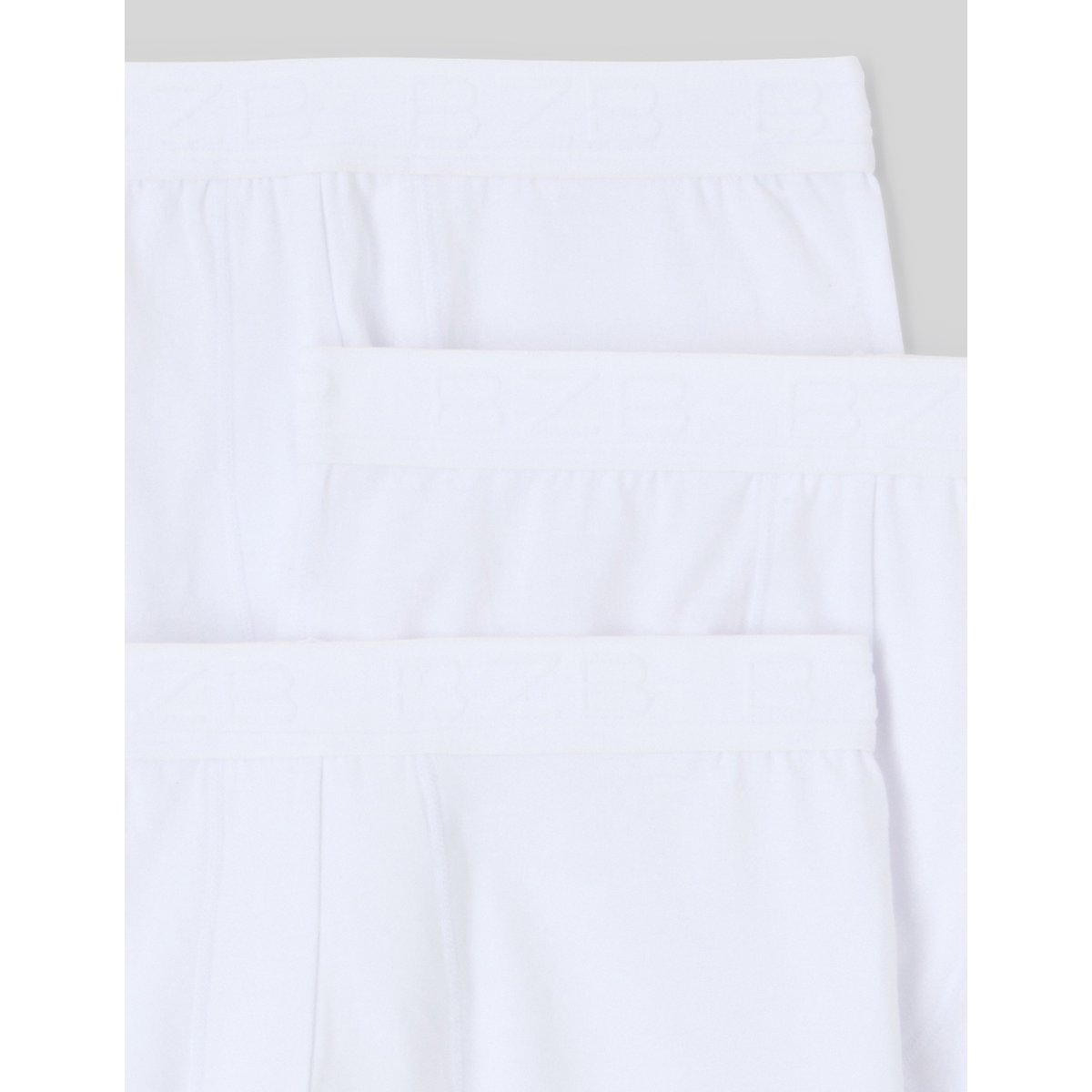 Lot de 3 boxers unis blanc, BZB