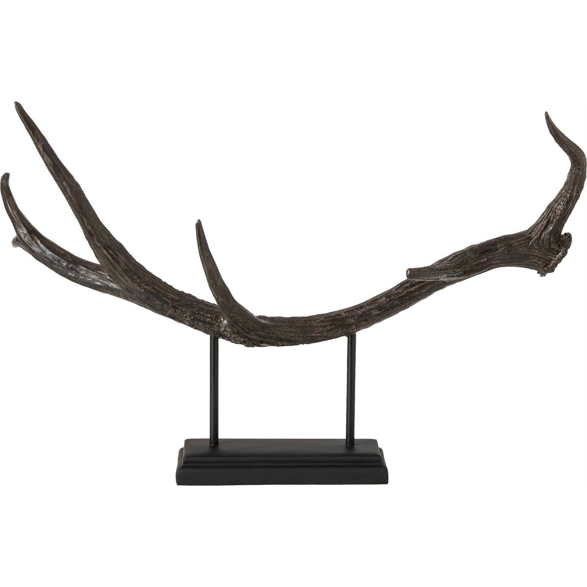 Bois de cerf décoratif sur socle noir, RECOLLECTION
