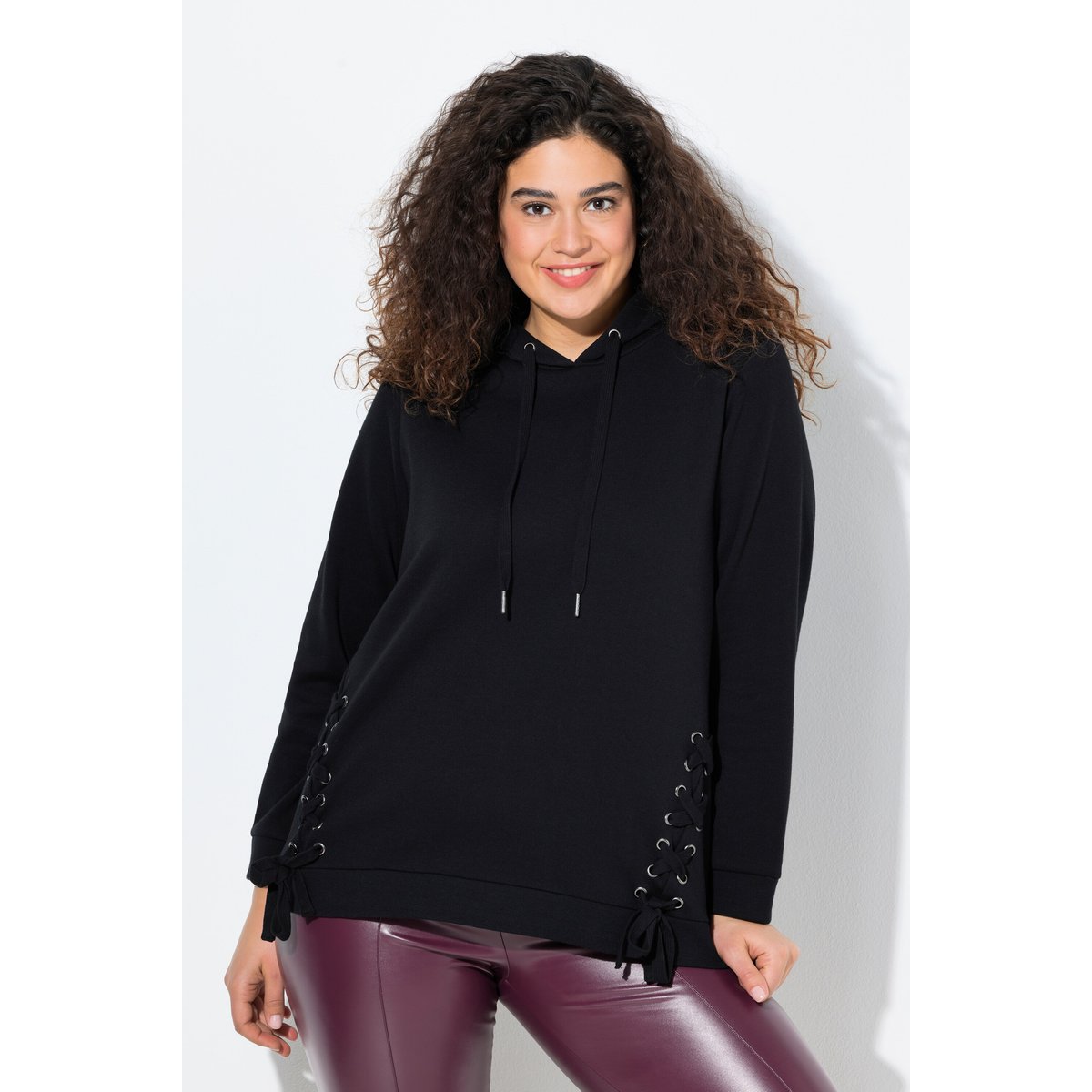 Sweat à capuche et manches longues noir, ULLA POPKEN