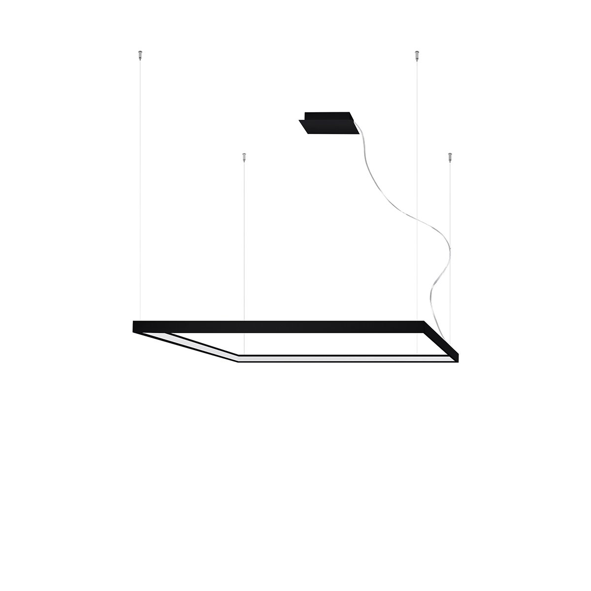 Lustre Aluminium Noir LED 1 Nelya noir, EDEN