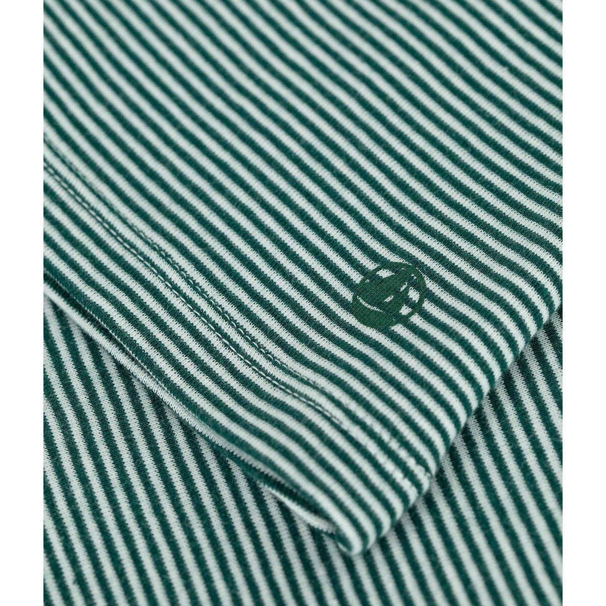Striped Iconic Long Sleeve T-Shirt white/green, PETIT BATEAU