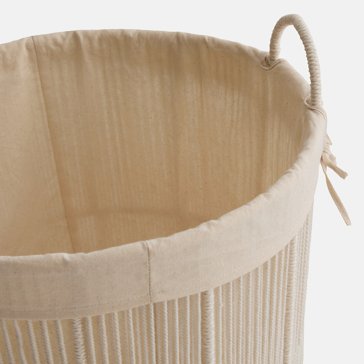 Panier à linge en coton, ELLIA blanc écru, LA REDOUTE INTERIEURS
