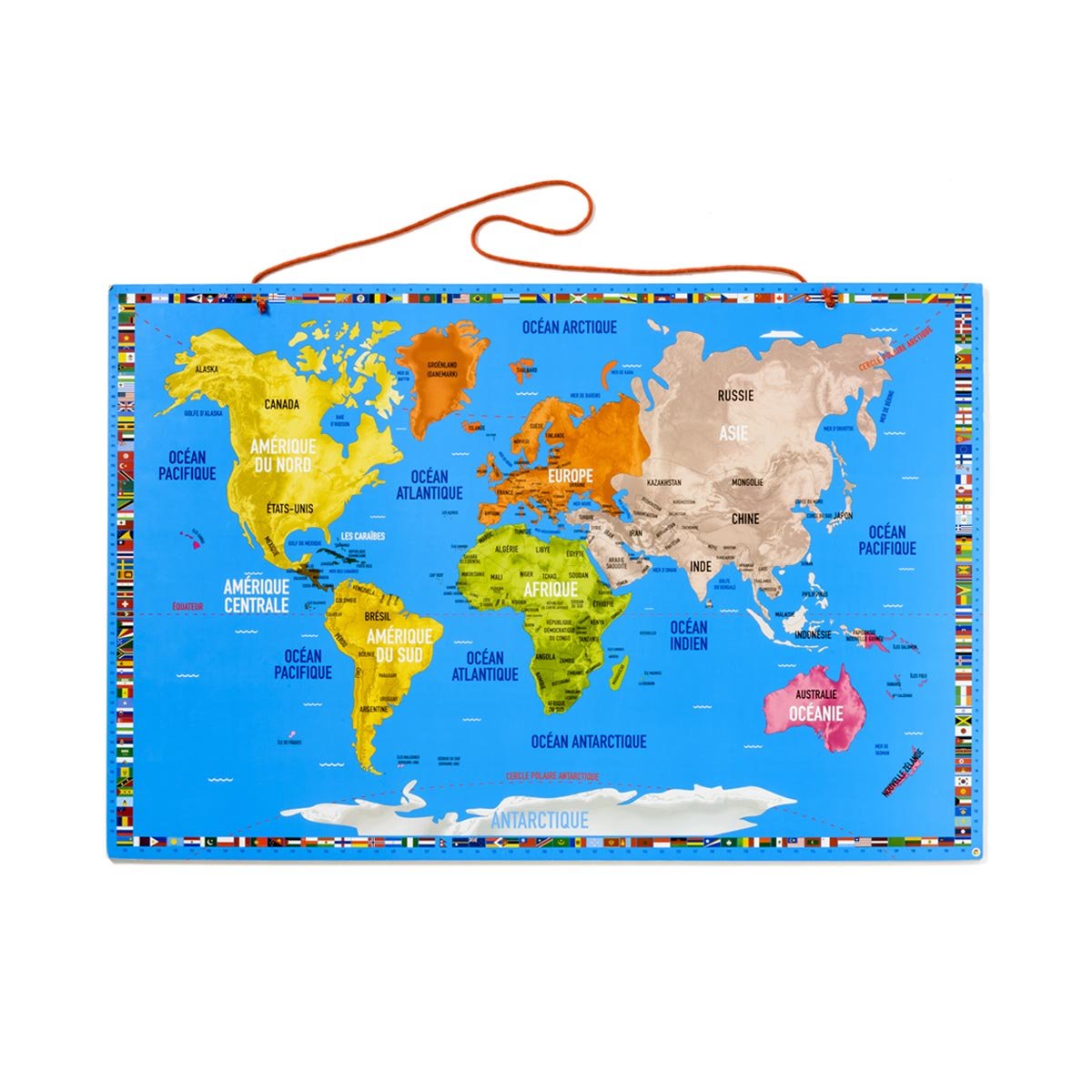 Carte du monde magnétique Recto Verso blanc, OXYBUL