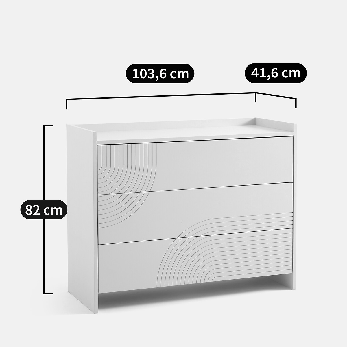 Kommode Newxor mit 3 Schubladen elfenbein, LA REDOUTE INTERIEURS