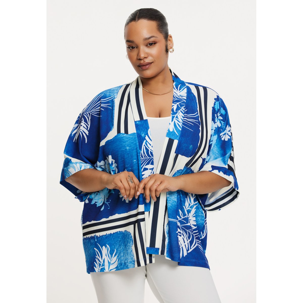 Kimono imprimée bleu, YOEK