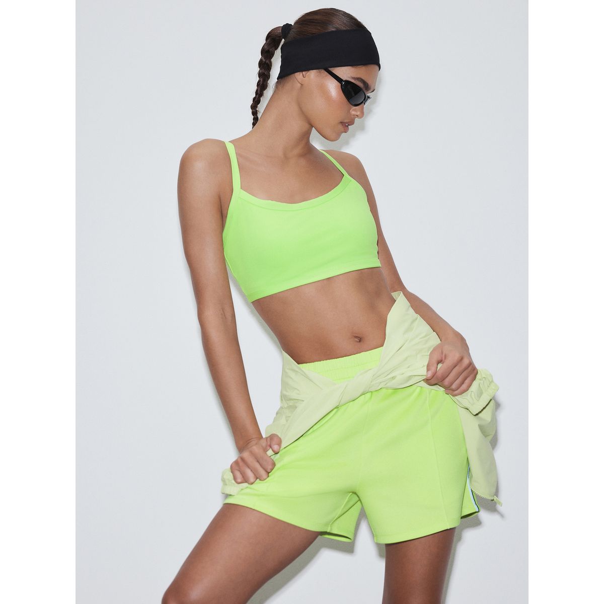 Short de sport rétro active vert citron, NEXT