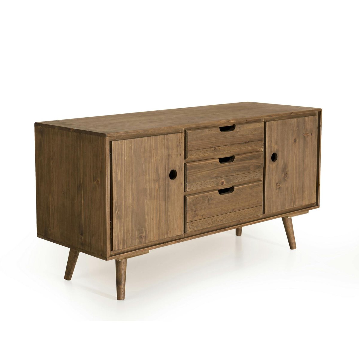 Buffet enfilade en sapin style scandinave 110 cm LIMA bois naturel, PIER IMPORT