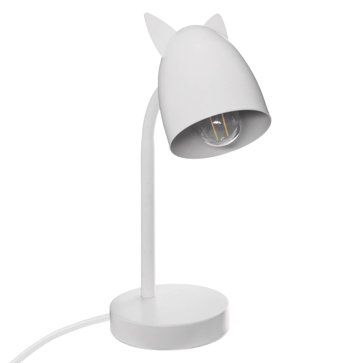 Lampe enfant en métal à hauteur réglable abat-jour oreilles JERRY blanc, ATMOSPHERA FOR KIDS