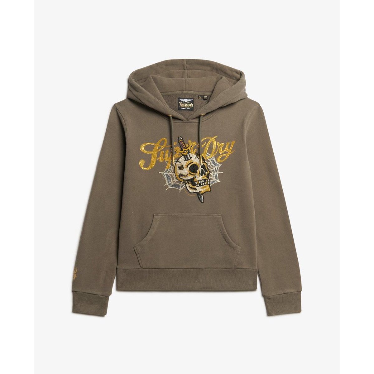 Sweat à capuche à motif Tattoo Script gris ardoise foncé, SUPERDRY