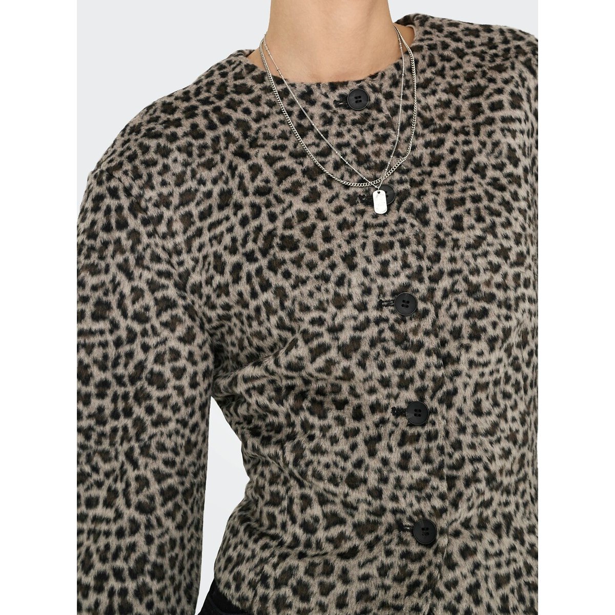Leopard Print Short Coat leopard print, JDY