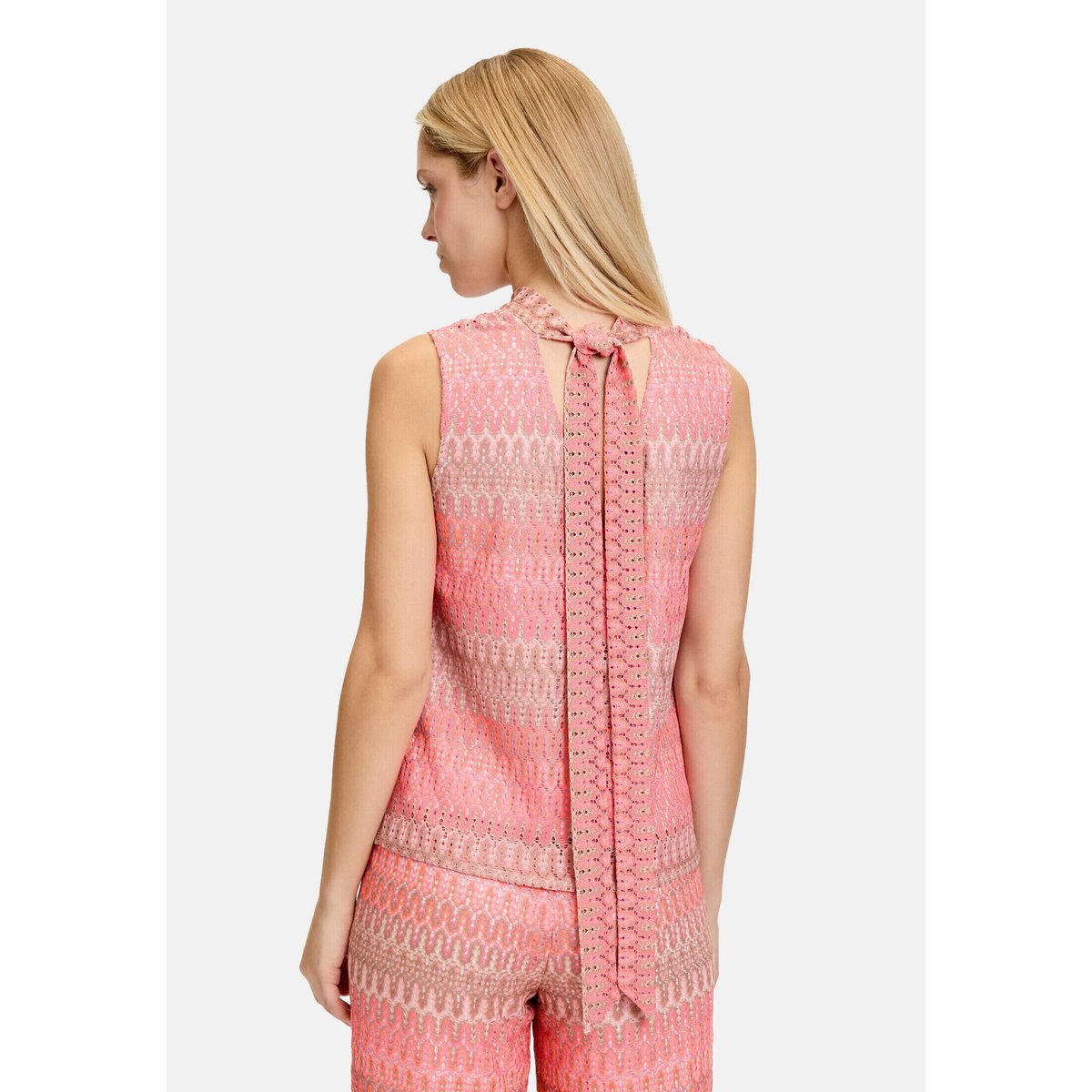 Haut façon blouse sans manches rose/taupe, CARTOON
