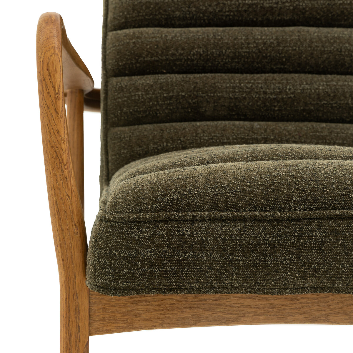 Fairfield Mid-Century Boucle Armchair with Solid Wood Frame green, ÉDITÉ