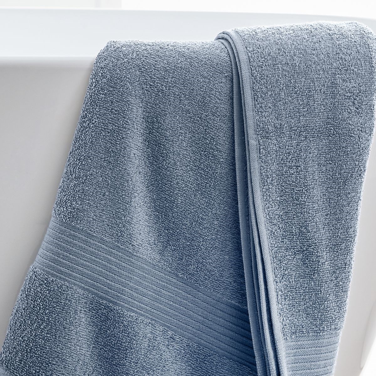 Maxi drap de bain uni ESSENTIAL bleu ardoise, TODAY