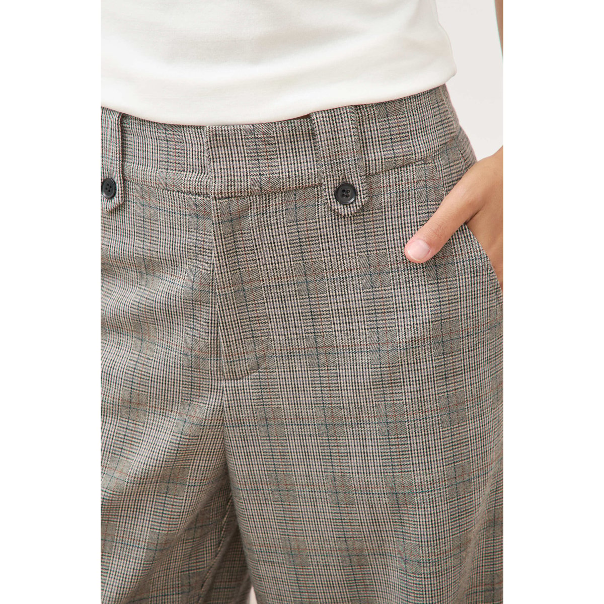 Pantalon large taille haute fluide gris fonce, BONOBO