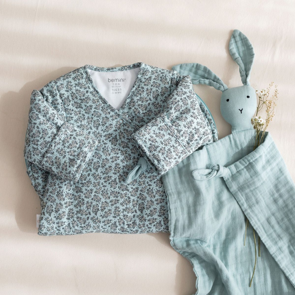 Gigoteuse avec moufles hiver - TOG 3 Cocon bien chaud heidi opalin, BEMINI