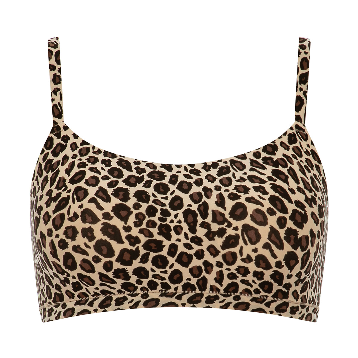 Ultra zachte gewatteerde bralette Softstretch nude luipaard, CHANTELLE