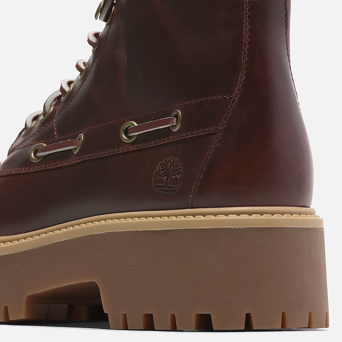 Stone Street Mid Lace lace-up wedge ankle boots burgundy, TIMBERLAND