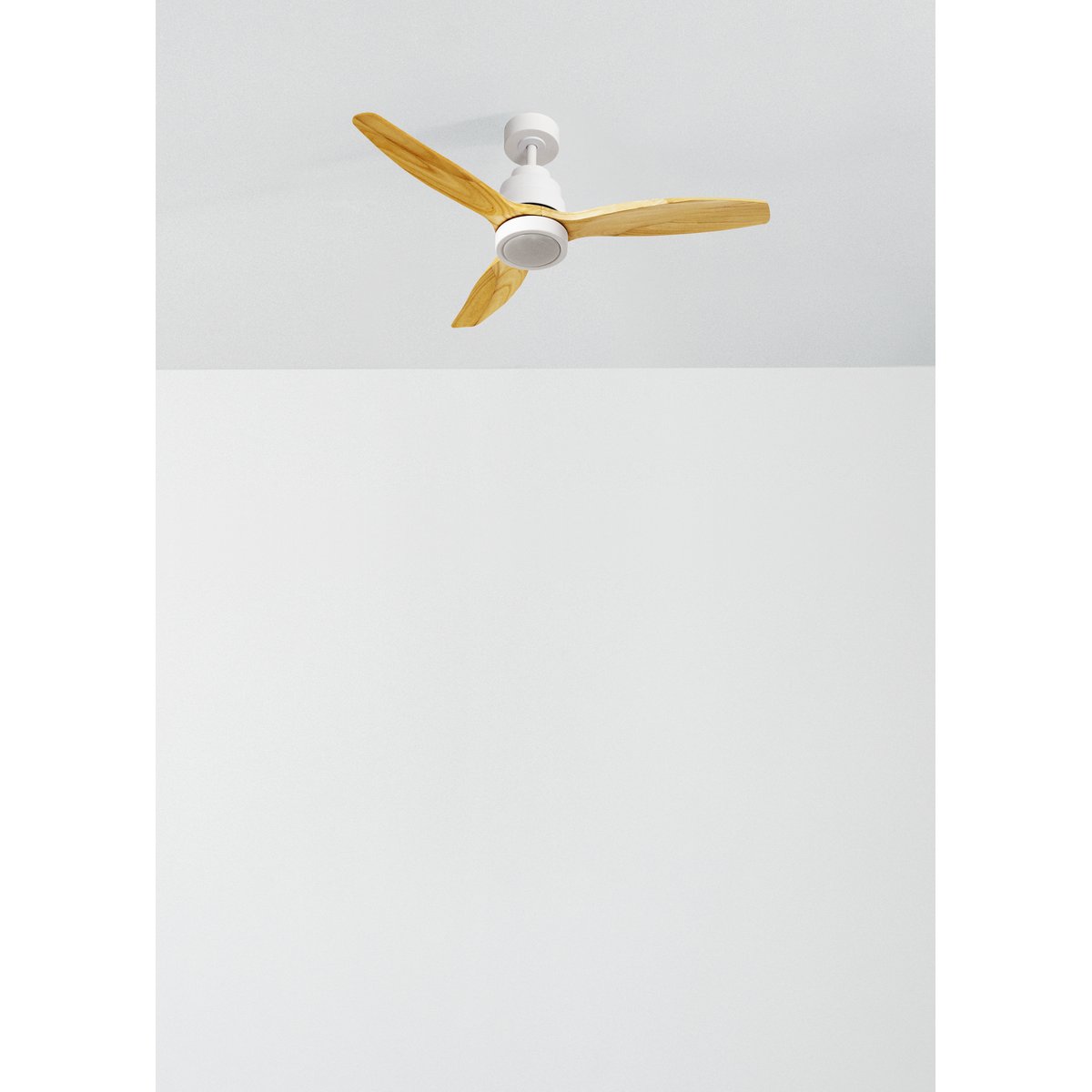 Ventilateur de plafond 40W avec lumière et télécommande WIND STYLANCE NATURAL WOOD blanc/bois naturel, CREATE