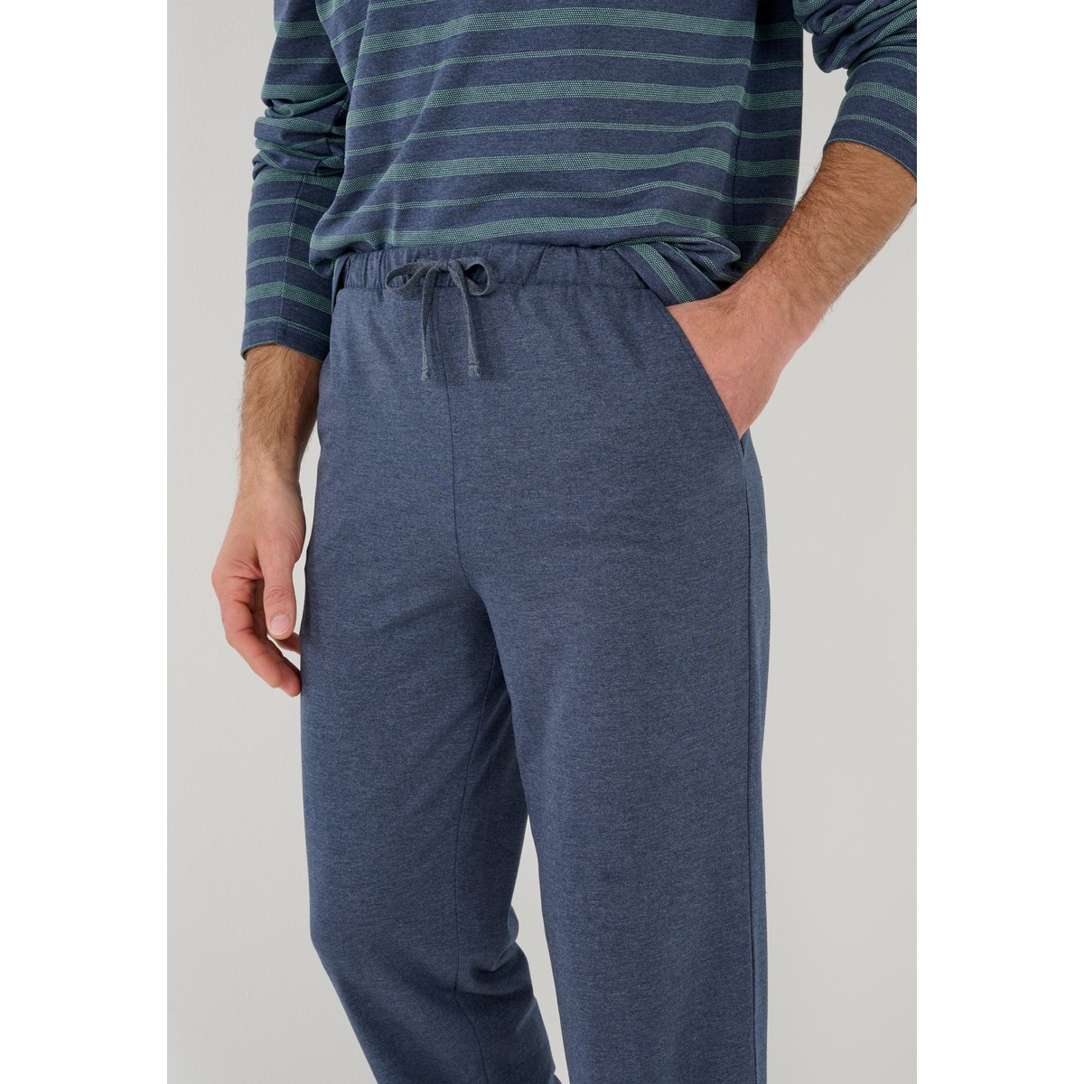 Pyjama Thermolactyl en maille jersey bleu rayé, DAMART