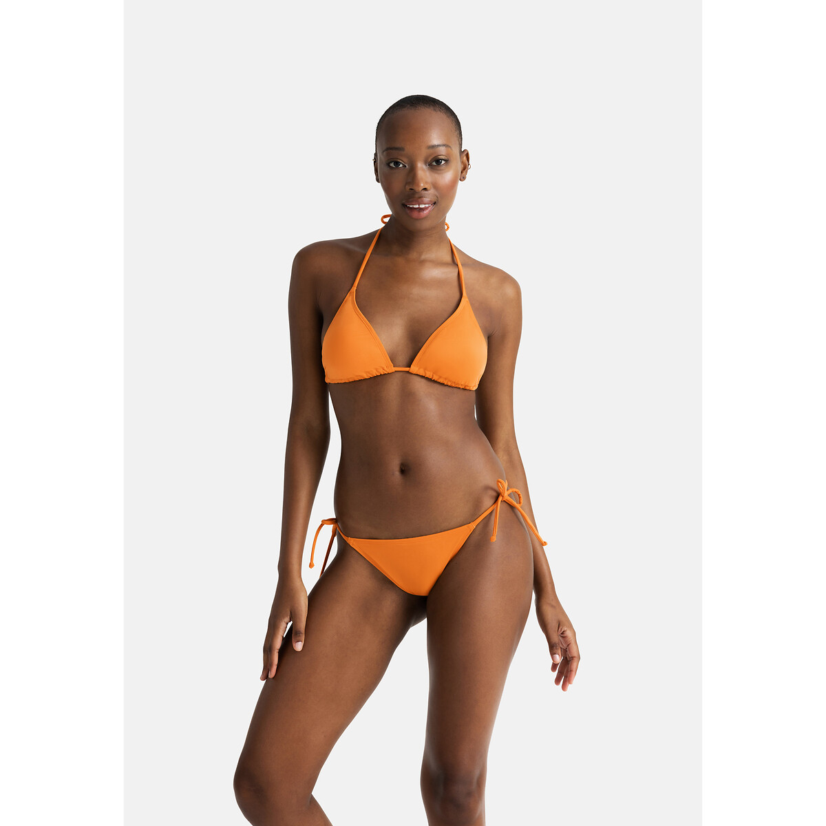 Pack of 2 Carrubo Bikini Bottoms plain orange+navy polka dot, DORINA